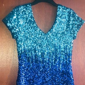 Blue Ombre Sparkle Dress